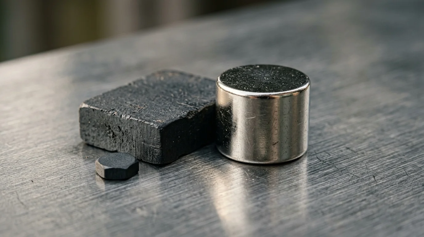 Ímã cilíndrico de neodímio, bloco de ferrite e peça sextavada em guia prático de qual ímã escolher para seu projeto.