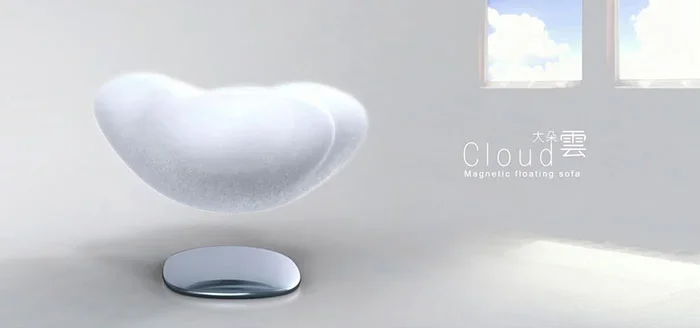 Sofá que flutua magneticamente